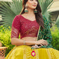 Lehenga Choli Georgette Green Embroidered Lehenga Choli