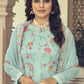 Pant Style Suit Faux Georgette Green Embroidered Salwar Kameez