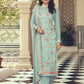 Pant Style Suit Faux Georgette Green Embroidered Salwar Kameez
