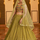 Lehenga Choli Georgette Green Embroidered Lehenga Choli