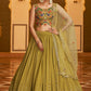 Lehenga Choli Georgette Green Embroidered Lehenga Choli