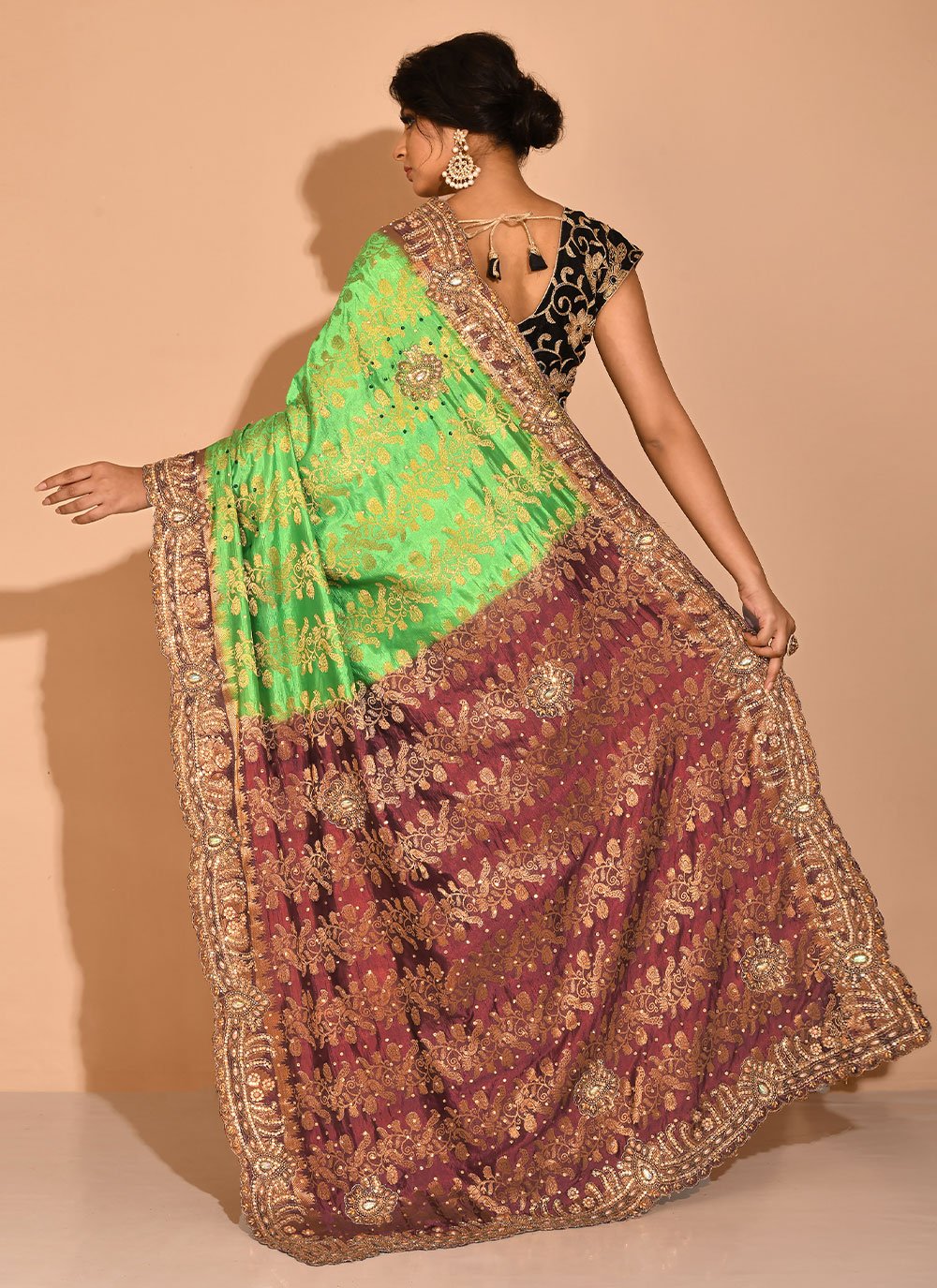 Silk Saree Kanchipuram Silk Green Embroidered Saree