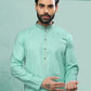 Kurta Pyjama Handloom Cotton Green Embroidered Mens