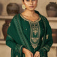 Floor Lenght Salwar Suit Vichitra Silk Green Diamond Salwar Kameez