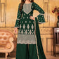 Palazzo Salwar Suit Faux Georgette Green Embroidered Salwar Kameez