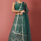 Lehenga Choli Net Green Embroidered Lehenga Choli