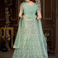 Lehenga Choli Net Green Embroidered Lehenga Choli