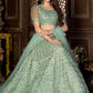 Lehenga Choli Net Green Embroidered Lehenga Choli