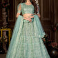 Lehenga Choli Net Green Embroidered Lehenga Choli