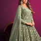 Salwar Suit Net Green Embroidered Salwar Kameez