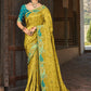 Trendy Saree Organza Tissue Green Embroidered Saree