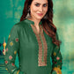 Palazzo Salwar Suit Muslin Green Embroidered Salwar Kameez