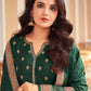 Bollywood Replica Salwar Kameez Jacquard Green Embroidered Salwar Kameez