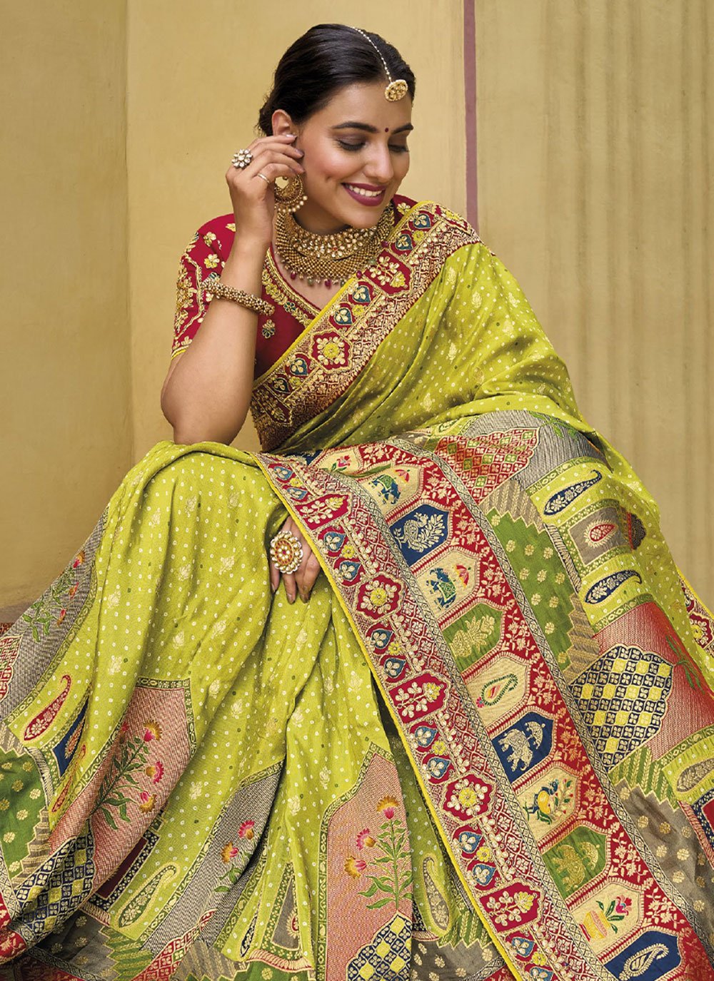 Classic Silk Green Embroidered Saree