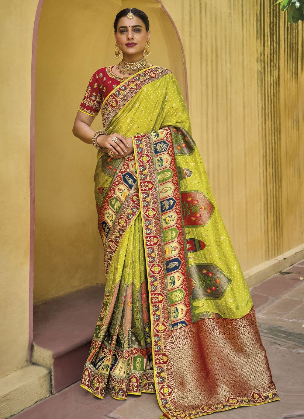 Classic Silk Green Embroidered Saree