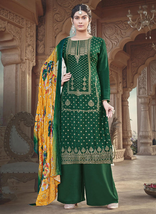 Trendy Suit Silk Viscose Green Digital Print Salwar Kameez