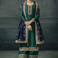 Straight Salwar Suit Georgette Silk Green Embroidered Salwar Kameez