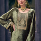 Salwar Suit Velvet Green Embroidered Salwar Kameez