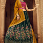 A Line Lehenga Georgette Green Embroidered Lehenga Choli