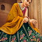 A Line Lehenga Georgette Green Embroidered Lehenga Choli