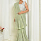 Designer Georgette Green Embroidered Saree