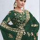 Contemporary Shimmer Green Embroidered Saree