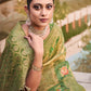 Contemporary Jacquard Silk Green Print Saree
