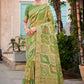 Contemporary Jacquard Silk Green Print Saree
