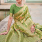 Contemporary Jacquard Silk Green Print Saree