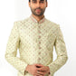 Sherwani Art Silk Green Machine Embroidery Mens