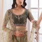 Lehenga Choli Net Green Sequins Lehenga Choli