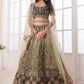 Lehenga Choli Net Green Sequins Lehenga Choli