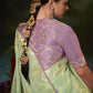 Contemporary Fancy Fabric Green Fancy Work Saree