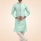 Kurta Pyjama Banarasi Jacquard Green Fancy Work Mens