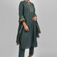 Pant Style Suit Fancy Fabric Green Fancy Work Salwar Kameez