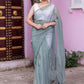 Classic Net Green Fancy Work Saree