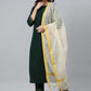 Salwar Suit Faux Crepe Poly Silk Green Plain Salwar Kameez