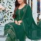 Pant Style Suit Faux Georgette Green Embroidered Salwar Kameez