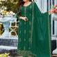 Pant Style Suit Faux Georgette Green Embroidered Salwar Kameez