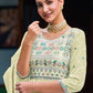 Palazzo Salwar Suit Faux Georgette Green Embroidered Salwar Kameez