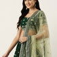 A Line Lehenga Georgette Green Embroidered Lehenga Choli