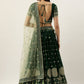 A Line Lehenga Georgette Green Embroidered Lehenga Choli