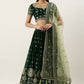 A Line Lehenga Georgette Green Embroidered Lehenga Choli