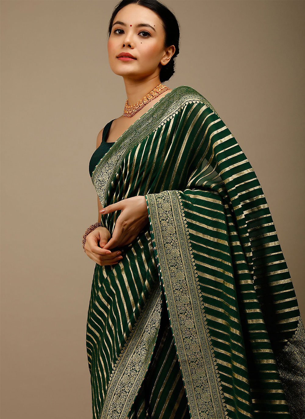 Trendy Saree Art Banarasi Silk Green Woven Saree