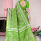 Classic Art Silk Green Block Print Saree