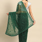 Casual Net Green Embroidered Saree