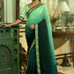 Contemporary Chinon Green Embroidered Saree