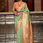 Classic Linen Green Weaving Saree