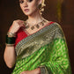 Designer Silk Green Bandhej Saree