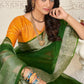 Contemporary Organza Green Patch Border Saree